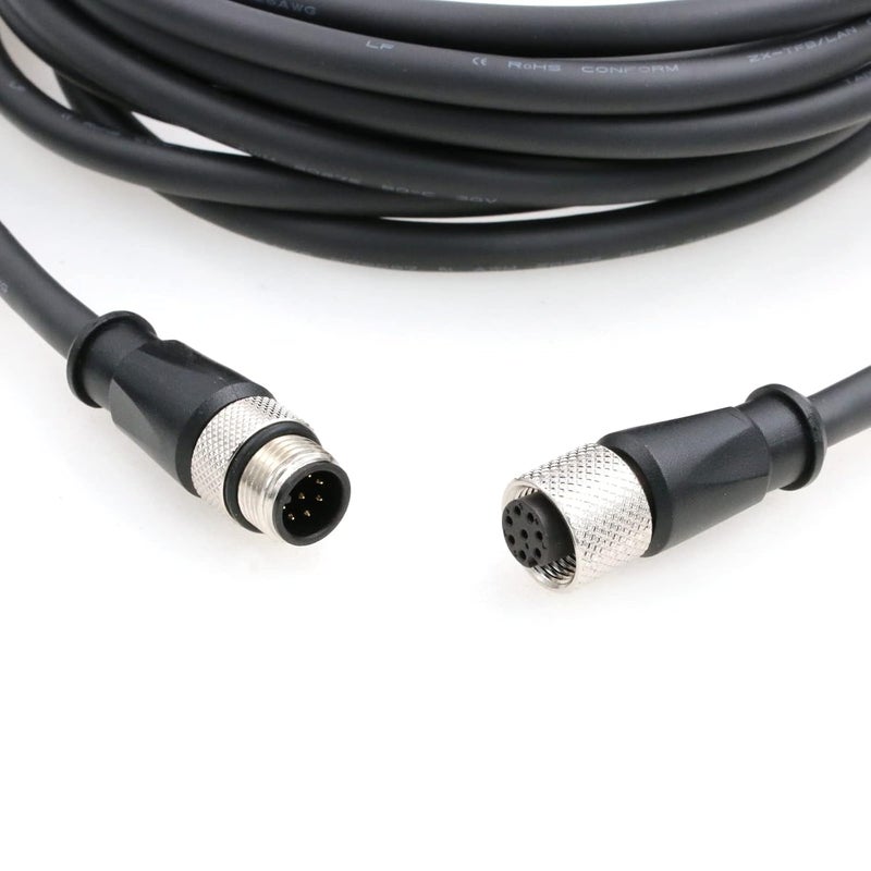 SZRMCC M12 A Code 8 Pin Male to Female Connector Sensor Cable High Flex Waterproof Actuator Cable for Cognex in-Sight Vision System Industrial Camera Automation Device Network (10m) - Image 3